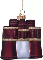 Vondels glazen kerstbal verrekijker 8cm bruin - afbeelding 2