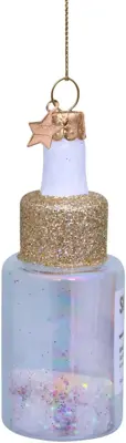 Vondels glazen kerstbal vitamine druppels 9cm transparant - afbeelding 2