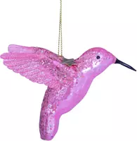 Vondels glazen kerstbal vogel kolibrie 8.5cm roze  kopen?