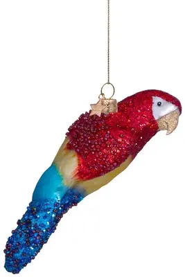 Vondels glazen kerstbal vogel papegaai 11cm multi - afbeelding 1