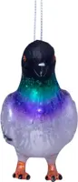 Vondels glazen kerstbal vogel stadsduif 12.5cm grijs - afbeelding 5