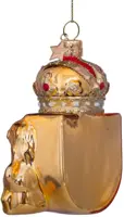 Vondels glazen kerstbal wapen amsterdam 9.5cm goud - afbeelding 5