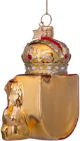 Vondels glazen kerstbal wapen amsterdam 9.5cm goud - afbeelding 5