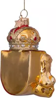 Vondels glazen kerstbal wapen amsterdam 9.5cm goud - afbeelding 4
