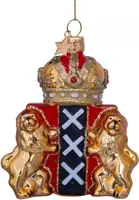Vondels glazen kerstbal wapen amsterdam 9.5cm goud - afbeelding 1