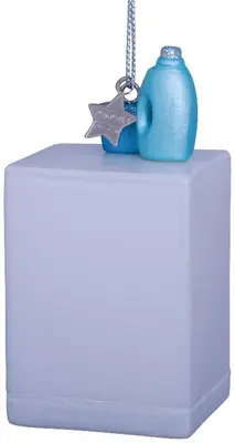 Vondels glazen kerstbal wasmachine 9cm wit - afbeelding 2