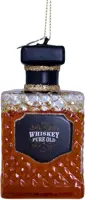 Vondels glazen kerstbal whiskeyfles 8.5cm bruin - afbeelding 1
