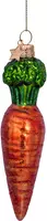 Vondels glazen kerstbal wortel 12.5cm oranje  - afbeelding 2