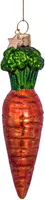 Vondels glazen kerstbal wortel 12.5cm oranje  - afbeelding 1