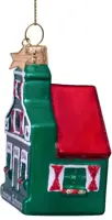 Vondels glazen kerstbal zaans huisje 8cm groen - afbeelding 4