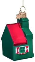 Vondels glazen kerstbal zaans huisje 8cm groen - afbeelding 6