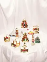 Vondels glazen kerstbal zaans huisje 8cm groen - afbeelding 7