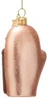 Vondels glazen kerstbal zelfbruiner met handschoen 12cm bruin - afbeelding 3