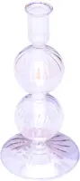 Vondels kandelaar glas bubble 9x19cm luster transparant - afbeelding 1
