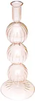 Vondels kandelaar glas bubble 9x25cm luster amber - afbeelding 1