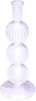 Vondels kandelaar glas bubble 9x25cm luster transparant - afbeelding 1