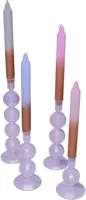 Vondels kandelaar glas bubble 9x25cm luster transparant - afbeelding 2