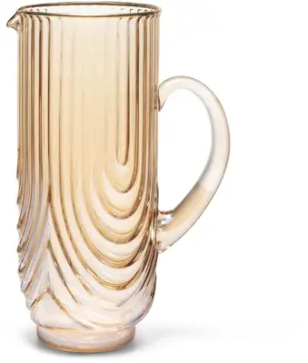 Vondels karaf glas ripple 10x23.5cm luster amber  - afbeelding 1