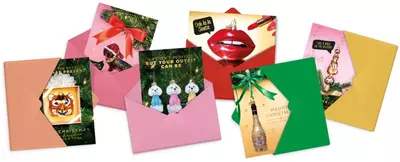 Vondels kerstkaarten 2x6 design met envelop multi 12 stuks - afbeelding 1
