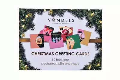 Vondels kerstkaarten 2x6 design met envelop multi 12 stuks - afbeelding 2