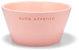 Vondels kom keramiek buon appetito 14x7cm pink  - afbeelding 1