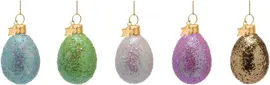 Vondels paashanger eieren 6cm multi 5 stuks - afbeelding 1