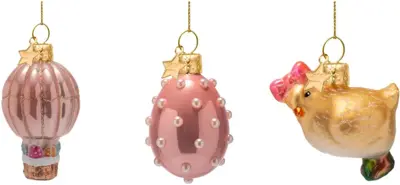 Vondels paashanger kuiken, ei en luchtballon 6cm multi 3 stuks - afbeelding 1