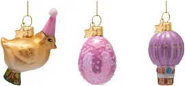 Vondels paashanger luchtballon, ei en kuiken 6cm multi 3 stuks - afbeelding 1