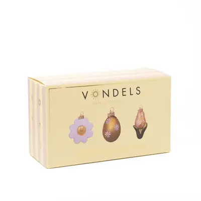 Vondels paashanger margriet, ei en tulp 6cm multi 3 stuks - afbeelding 2