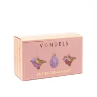 Vondels paashanger vogel, ei vogel 6cm multi 3 stuks - afbeelding 2