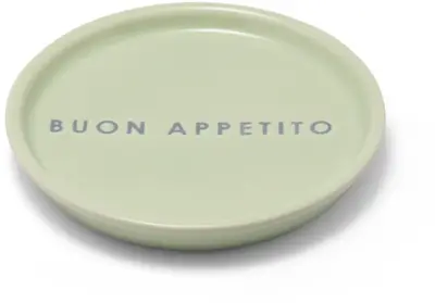 Vondels petit four bordje keramiek buon appetito 8.5x1cm light green  - afbeelding 1