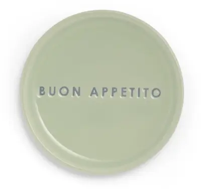 Vondels petit four bordje keramiek buon appetito 8.5x1cm light green  - afbeelding 2
