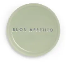 Vondels petit four bordje keramiek buon appetito 8.5x1cm light green  - afbeelding 2