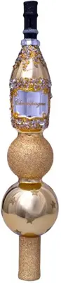 Vondels piek glas champagnefles 26cm goud - afbeelding 1