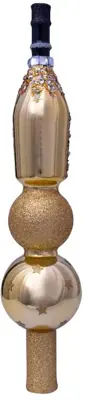 Vondels piek glas champagnefles 26cm goud - afbeelding 2