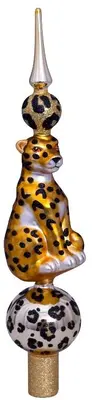 Vondels piek glas luipaard 31cm goud - afbeelding 3