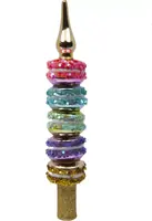 Vondels piek glas macaron toren 26cm multi - afbeelding 2