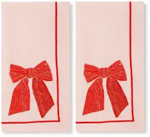 Vondels servet bow 45x45cm soft pink 2 stuks - afbeelding 2