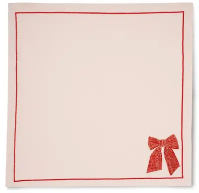 Vondels servet bow 45x45cm soft pink 2 stuks - afbeelding 4