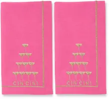 Vondels servet champagne tower 45x45cm roze 2 stuks - afbeelding 5