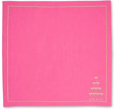 Vondels servet champagne tower 45x45cm roze 2 stuks - afbeelding 8