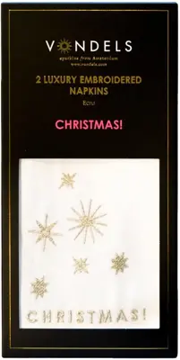 Vondels servet christmas 45x45cm ecru 2 stuks - afbeelding 1