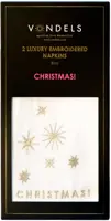 Vondels servet christmas 45x45cm ecru 2 stuks - afbeelding 1