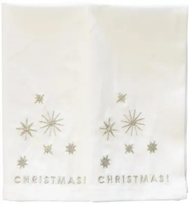 Vondels servet christmas 45x45cm ecru 2 stuks - afbeelding 4