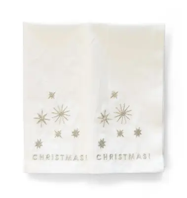 Vondels servet christmas 45x45cm ecru 2 stuks - afbeelding 3