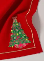 Vondels servet christmas tree 45x45cm rood 2 stuks - afbeelding 7