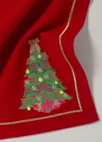 Vondels servet christmas tree 45x45cm rood 2 stuks - afbeelding 2