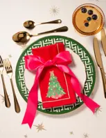 Vondels servet christmas tree 45x45cm rood 2 stuks - afbeelding 6