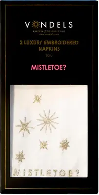 Vondels servet mistletoe 45x45cm ecru 2 stuks - afbeelding 1