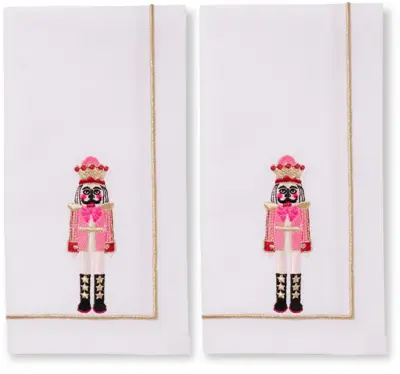 Vondels servet nutcracker 45x45cm wit 2 stuks - afbeelding 2
